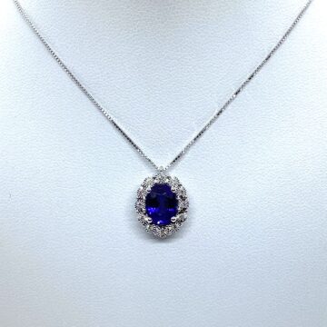 Collana Zaffiro e Diamanti