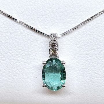 Collana con Smeraldo e Diamanti
