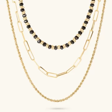 Collana multifilo con pietre