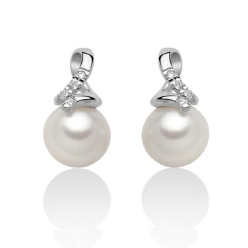 Orecchini perle,diamanti ed oro 9kt
