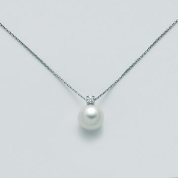 Collana perla,diamanti,oro 9kt