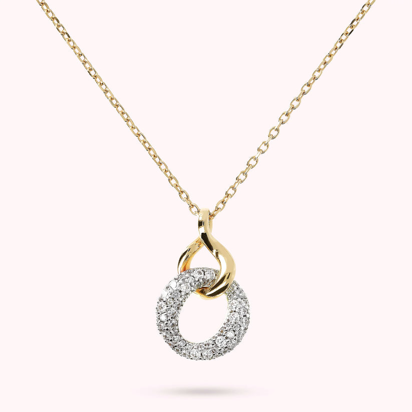Collana doppio pendente pavè Bronzallure