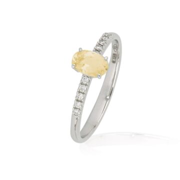 Anello  Citrino e Diamanti
