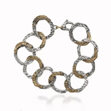 Bracciale anelli martellati