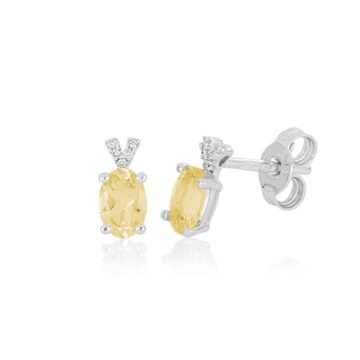 Orecchini  Citrino e Diamanti