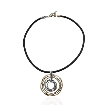 Pendente cerchi e fili