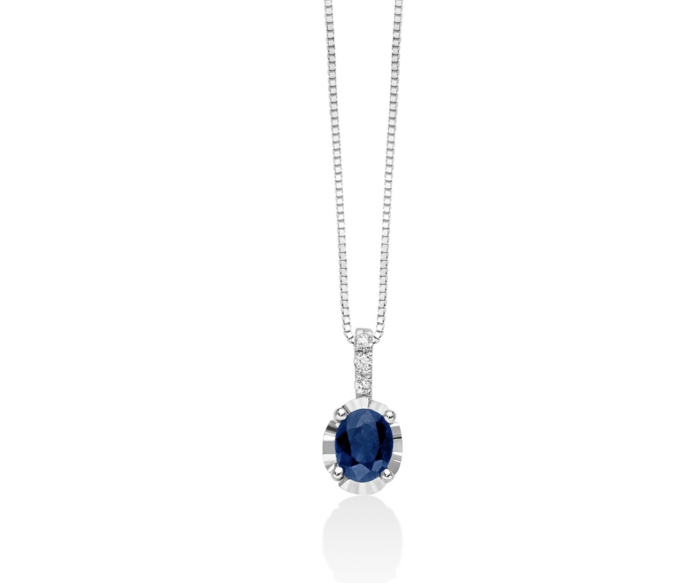 Collana Zaffiri e Diamanti in Oro 18kt