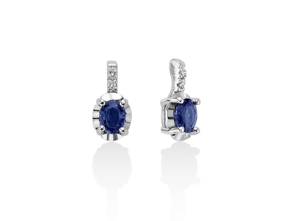 Orecchini Zaffiri e Diamanti in oro 18kt