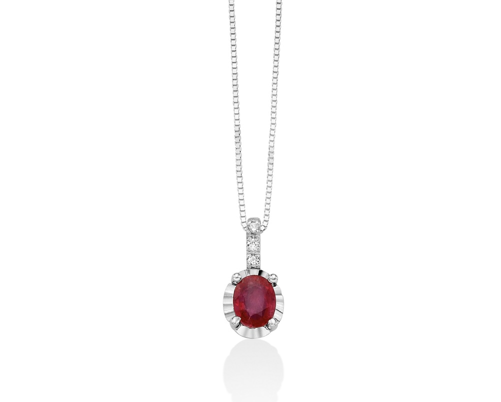 Collana Rubino e Diamanti in Oro 18kt