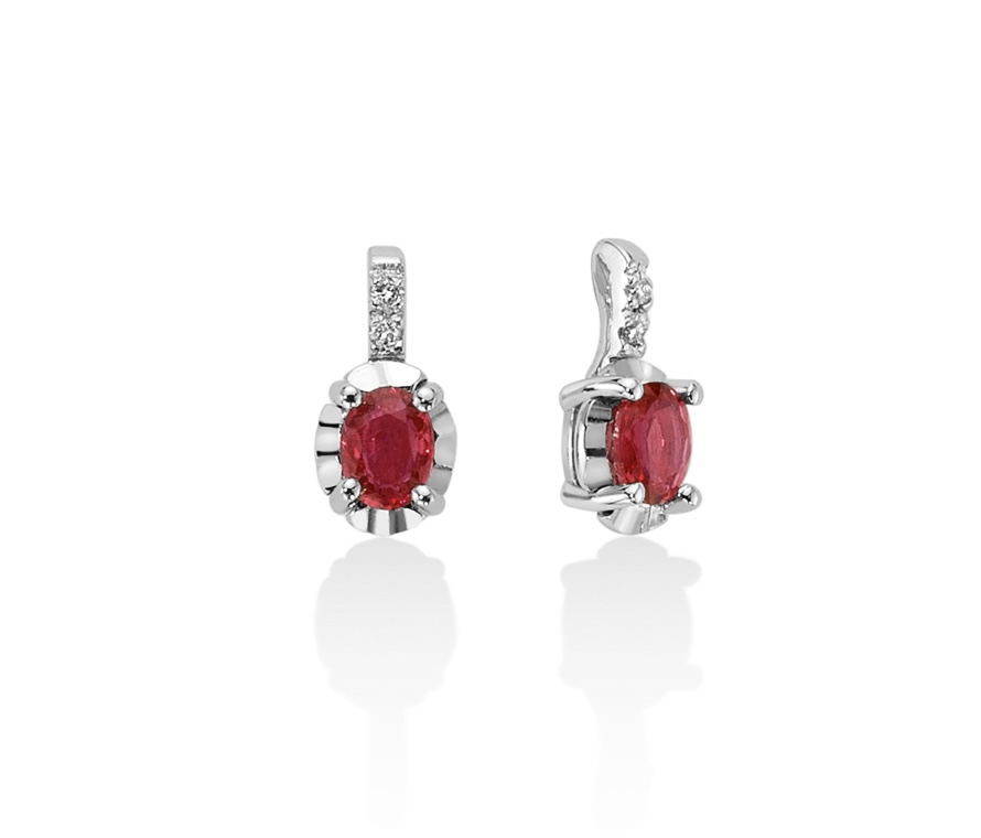 Orecchini Rubini e diamanti in Oro 18kt