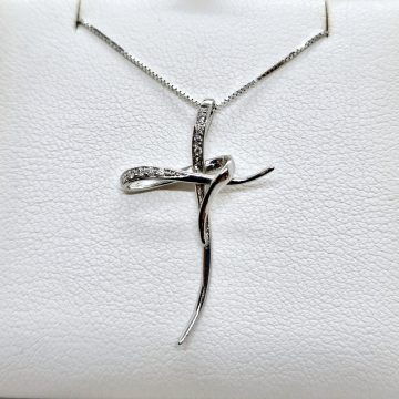 Croce con Diamanti Oro 18kt