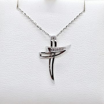 Croce con diamanti Oro 18kt