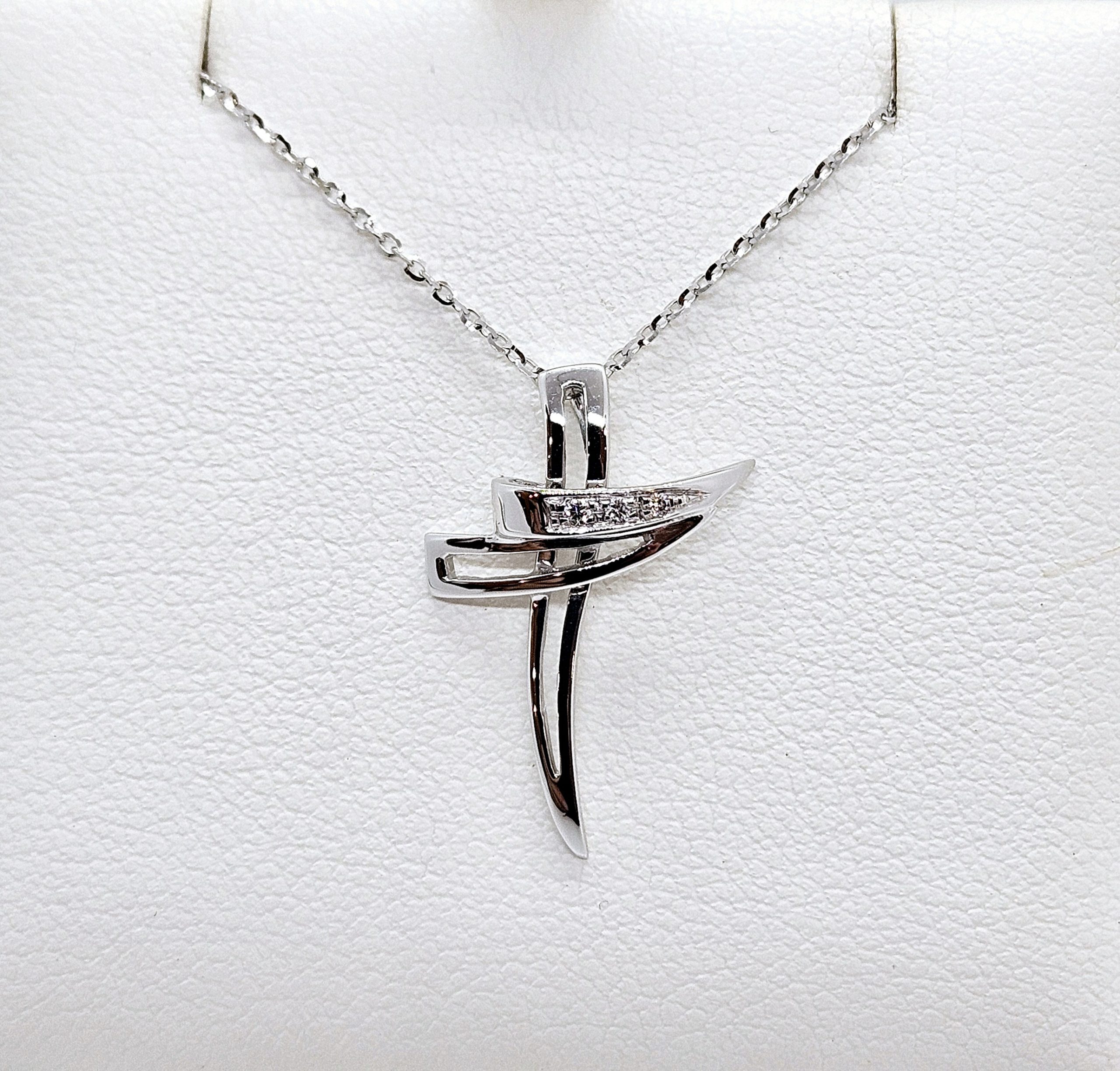 Croce con diamanti Oro 18kt