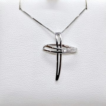 Croce con diamanti Oro 18kt