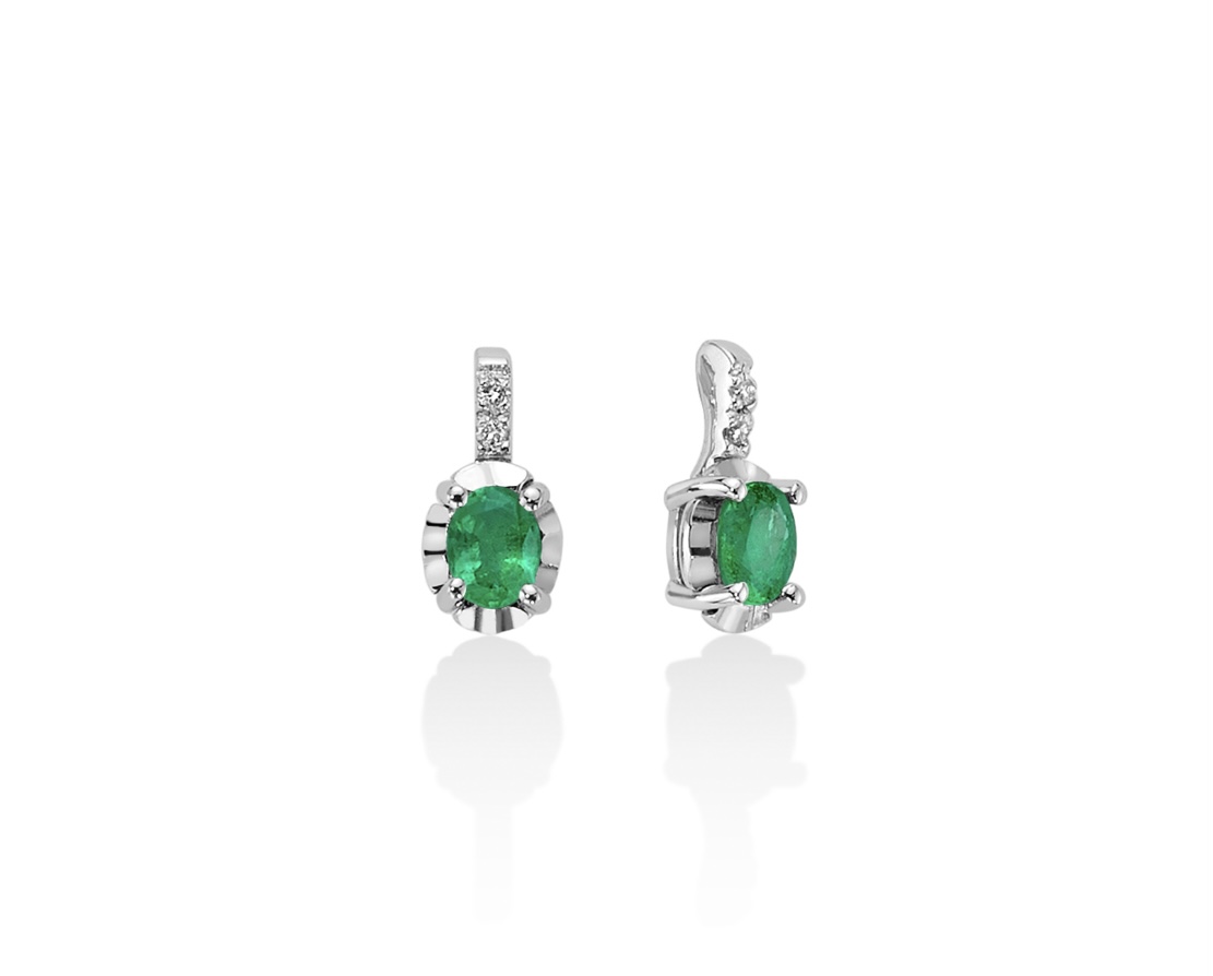 Orecchini con Smeraldi e diamanti in oro 18kt