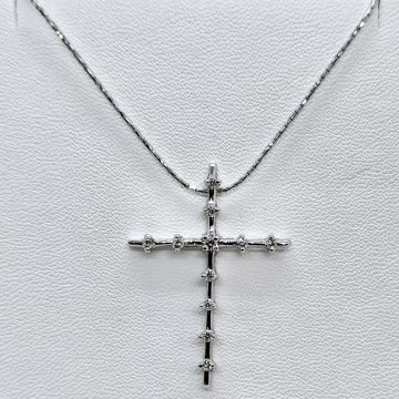 Croce  in oro bianco 18kt con diamanti