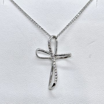 Croce in oro bianco 18kt con Diamanti