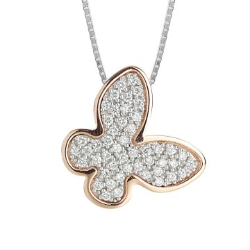 Collana farfalla grande con diamanti