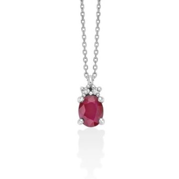 Collier con Rubino e diamanti in 9kt