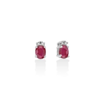 Orecchini con Rubini e diamanti in 9kt