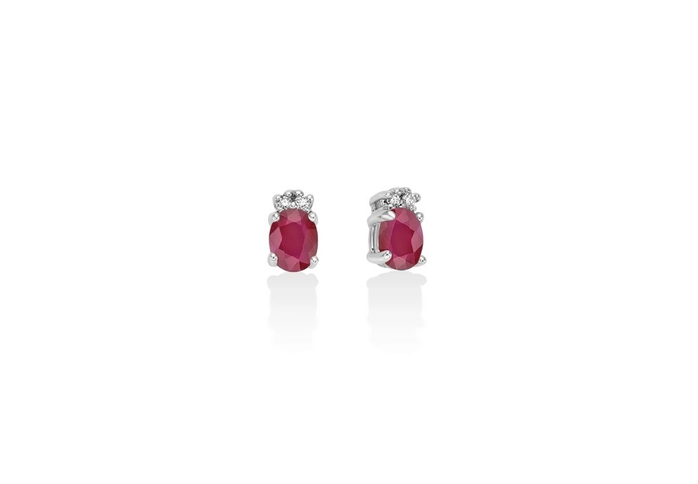 Orecchini con Rubini e diamanti in 9kt