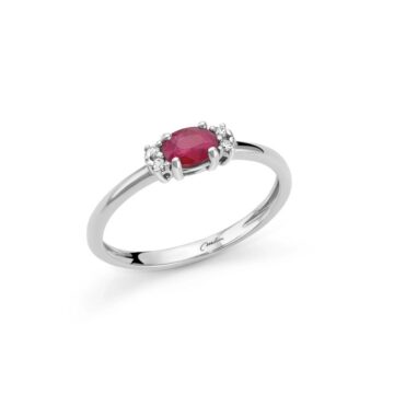 Anello con Rubino e diamanti 9kt