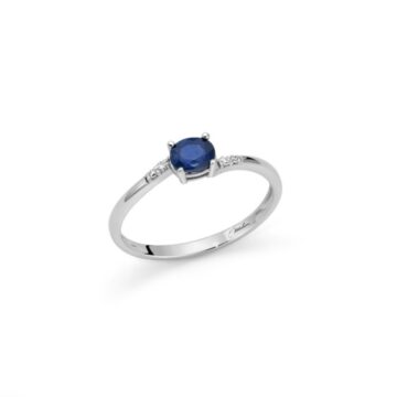 Anello con zaffiro e diamanti 9kt