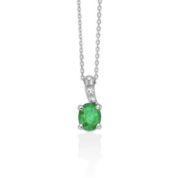 Collier con Smeraldo e diamanti 9kt