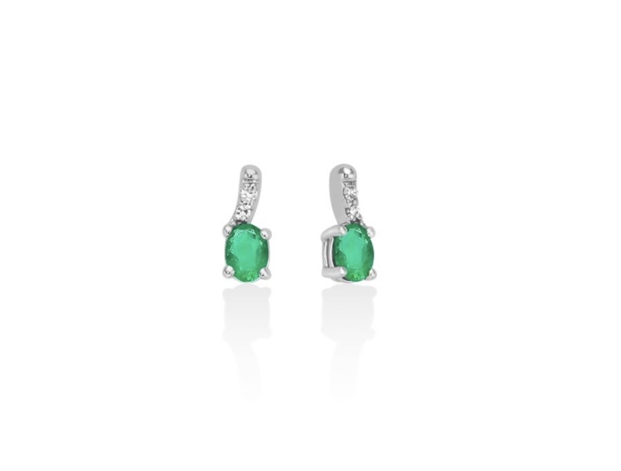 Orecchini con Smeraldi e diamanti 9kt