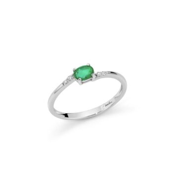 Anello con Smeraldo e diamanti 9kt