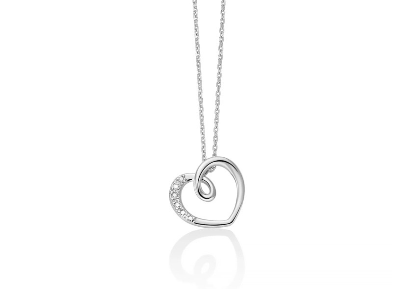 Collana Cuore con diamanti 9kt