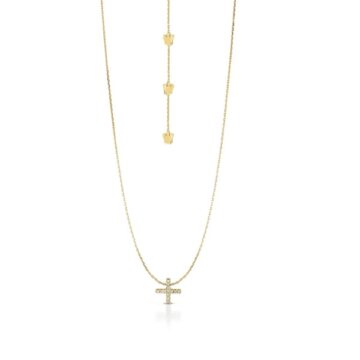Collana con Croce in Oro e Diamanti