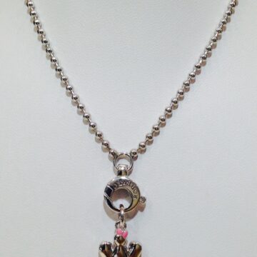Collana con Angelo smalto rosa